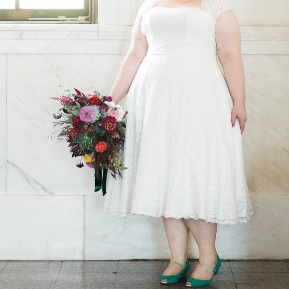 David's Bridal | Dresses | Davids Bridal Plus Size Midi Wedding Dress |  Poshmark
